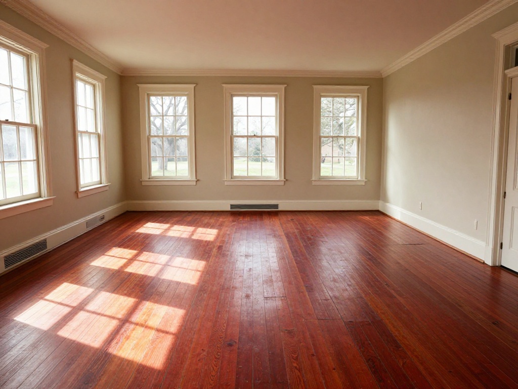 McLean colonial hardwood floors before refinishing
