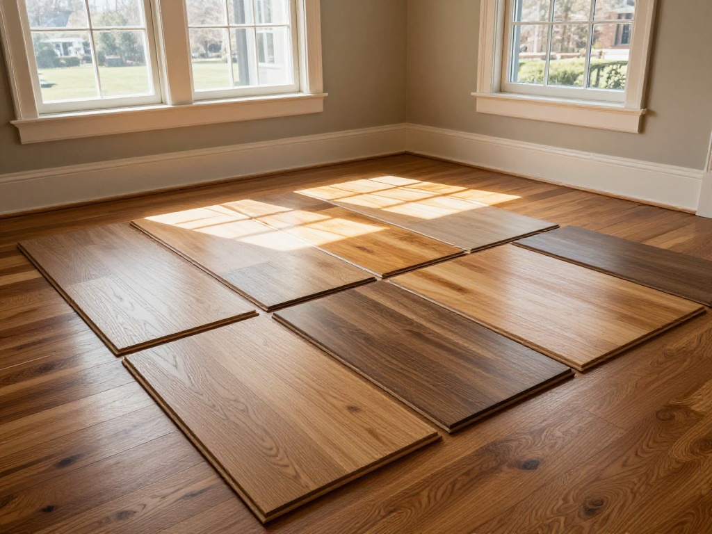 Flooring samples displayed in a Northern Virginia home
