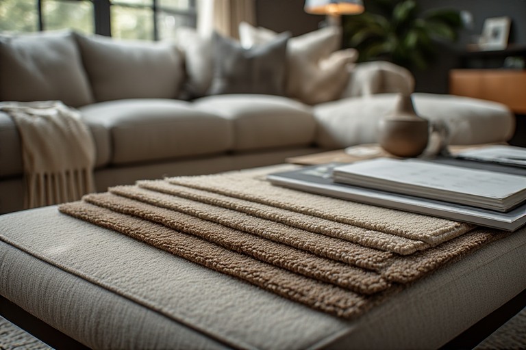 Flooring samples display in modern home