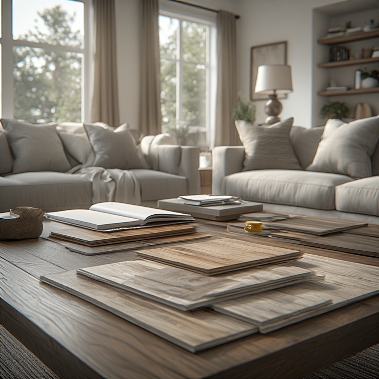 Flooring samples in home consultation