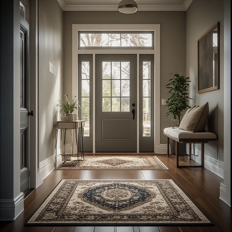 Entryway with rug and clean flooring