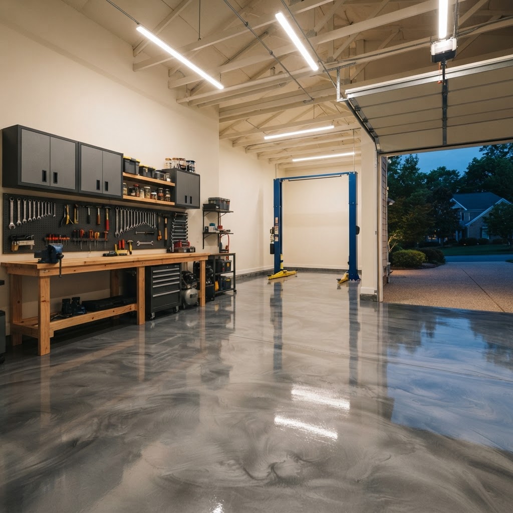 Garage & Car Barn Remodeling & Flooring: Choosing the Right Floor for Vehicles, Storage & Projects