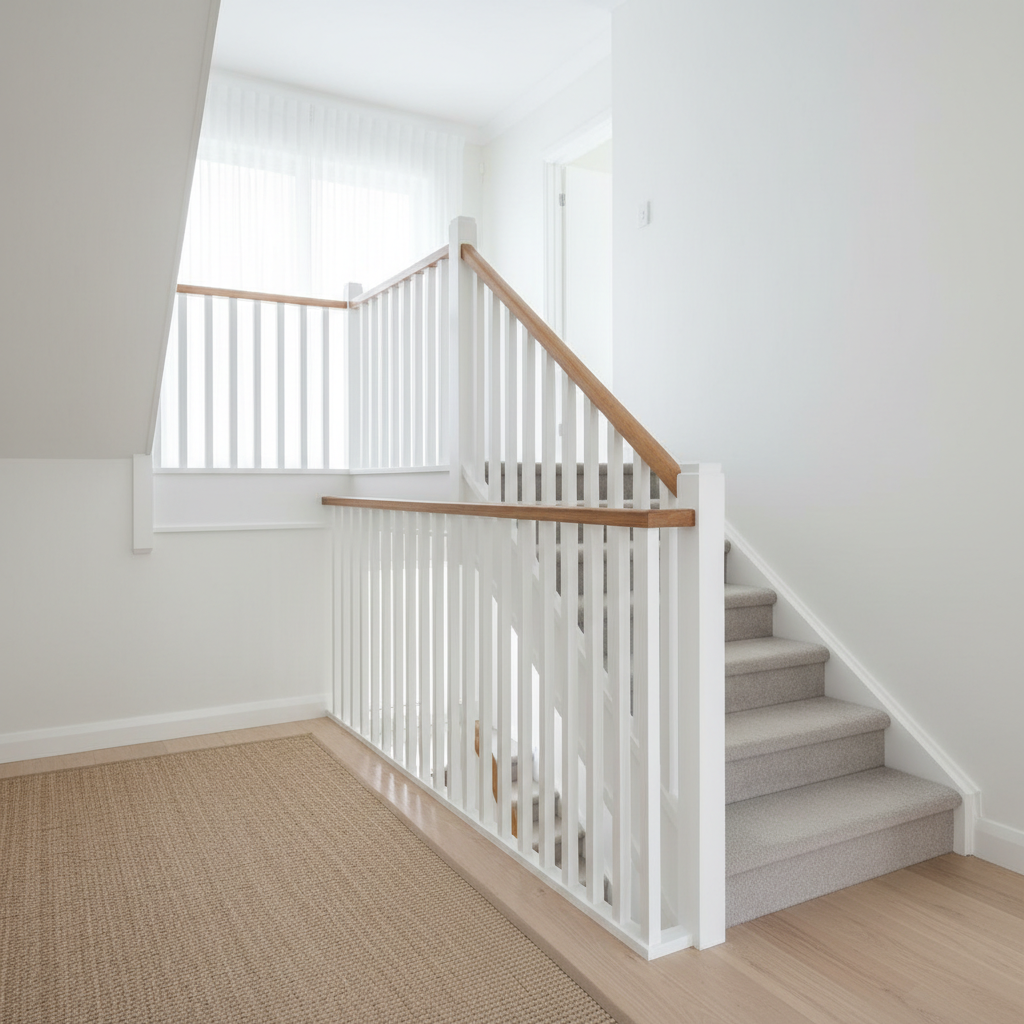 Freshly painted staircase and landing - Bowral