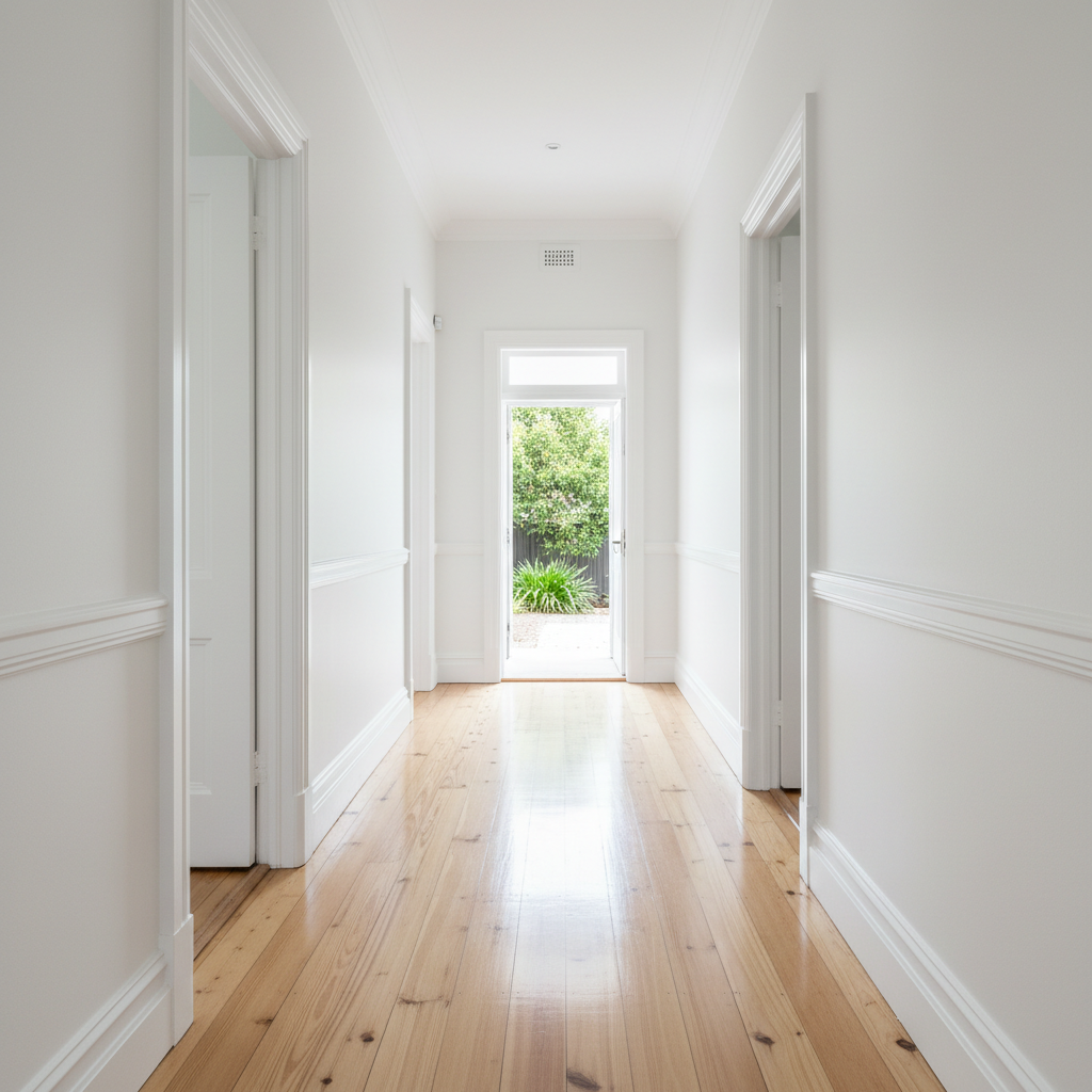 Freshly painted hallway interior - Kiama