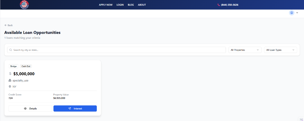 Available Loan Opportunities Page