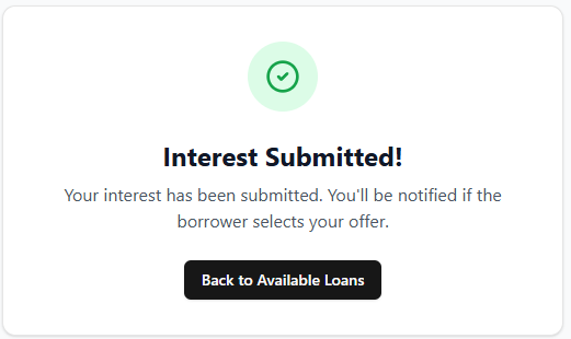 Interest Submitted Confirmation