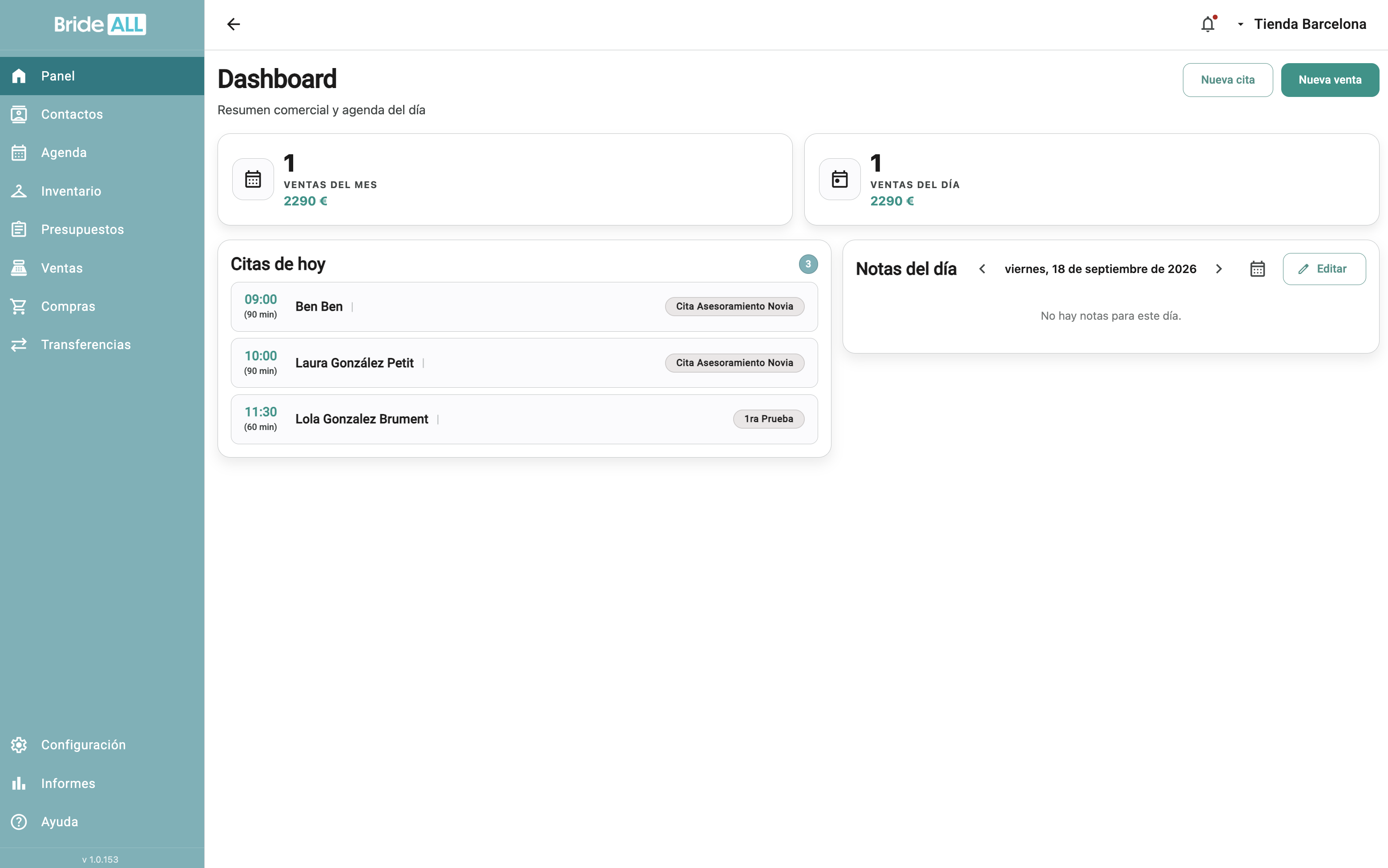 BrideALL - Software de Caja para Tiendas de Novia