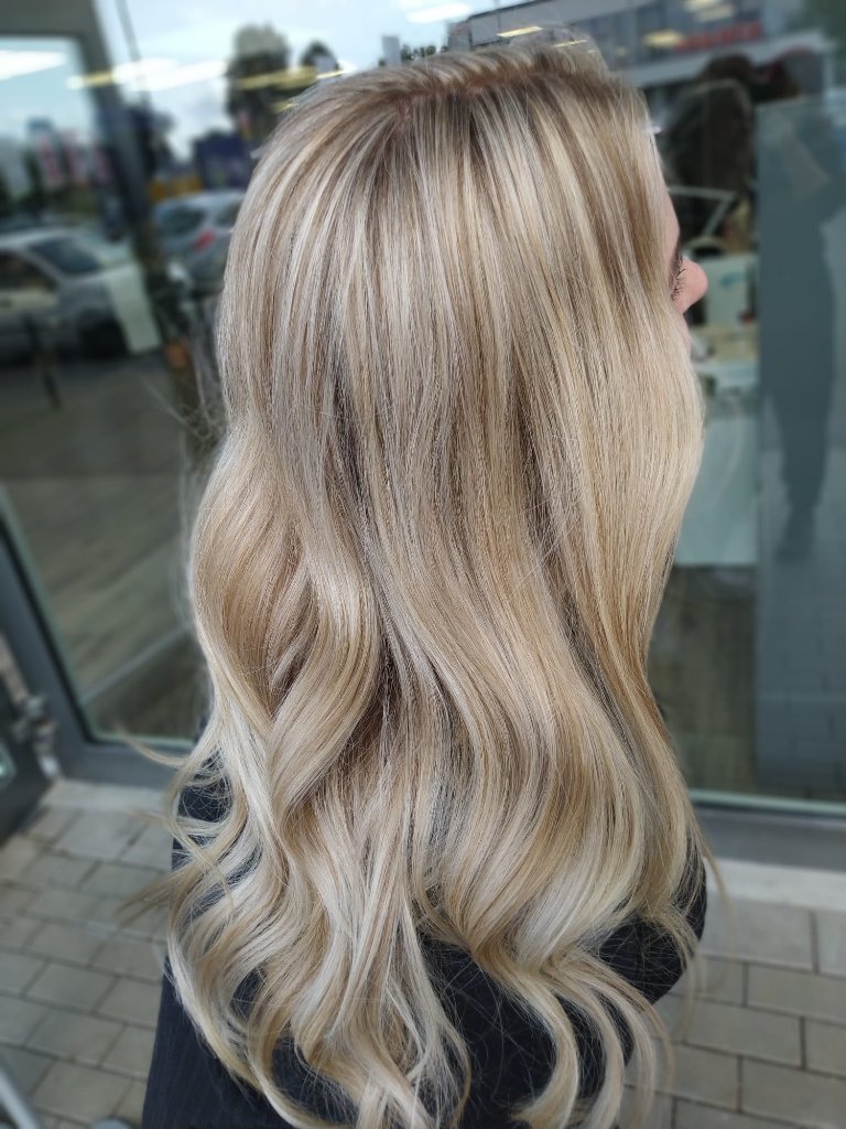 Blond Highlights langes Haar