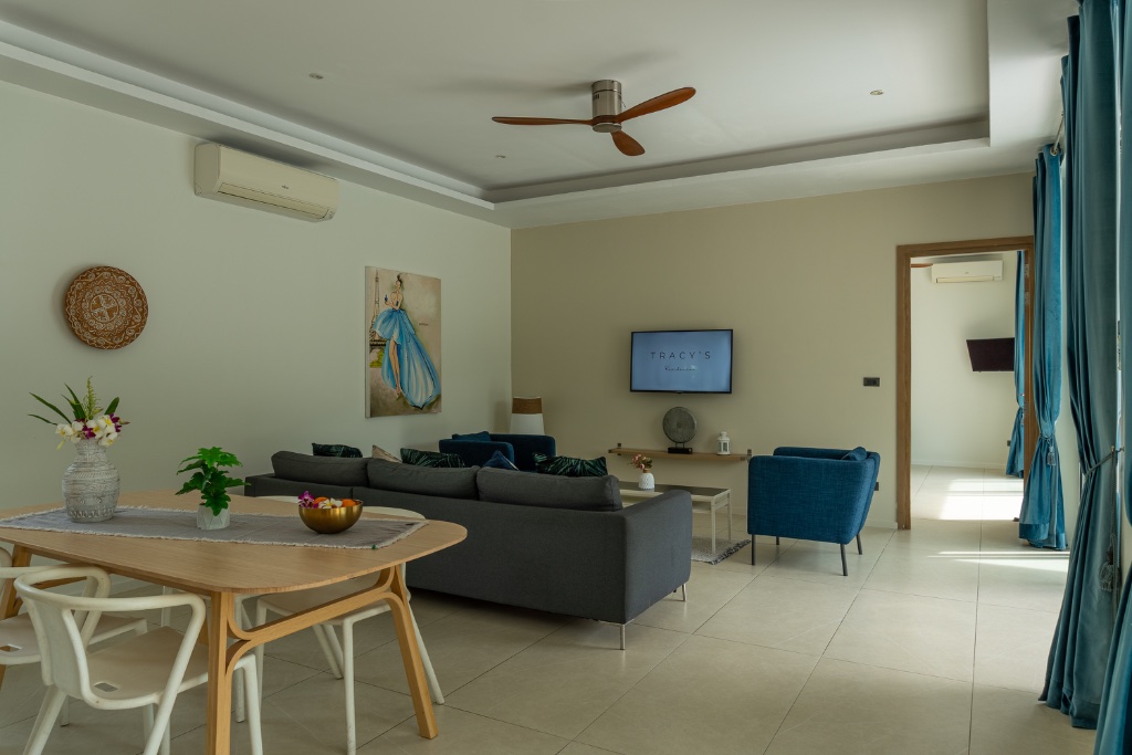 Séjour + Cuisine — Coconuts Villa n° 3 à Lamai, Koh Samui