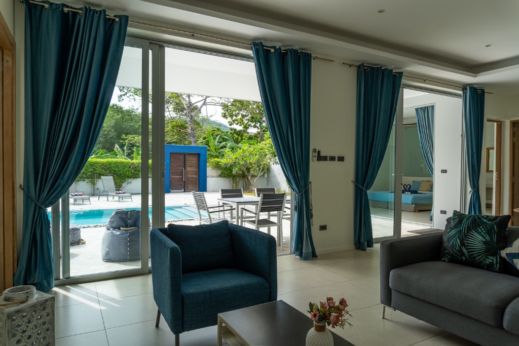 Séjour + Cuisine — Coconuts Villa n° 3 à Lamai, Koh Samui