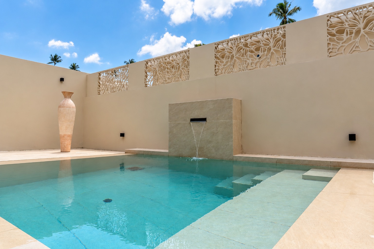 Pool & Water Feature at Villa Rose in Lamai, Koh Samui