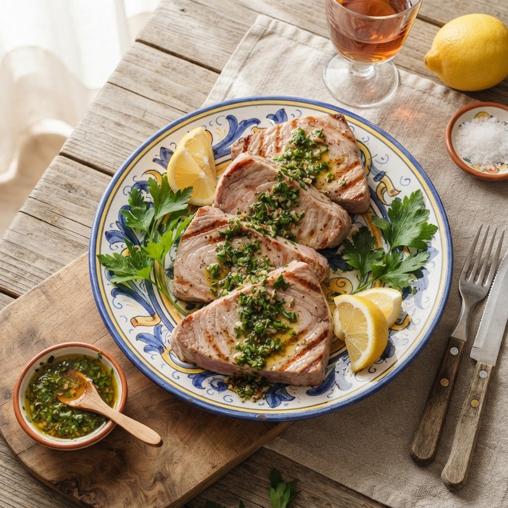 Bistecca di Tonno al Salmoriglio