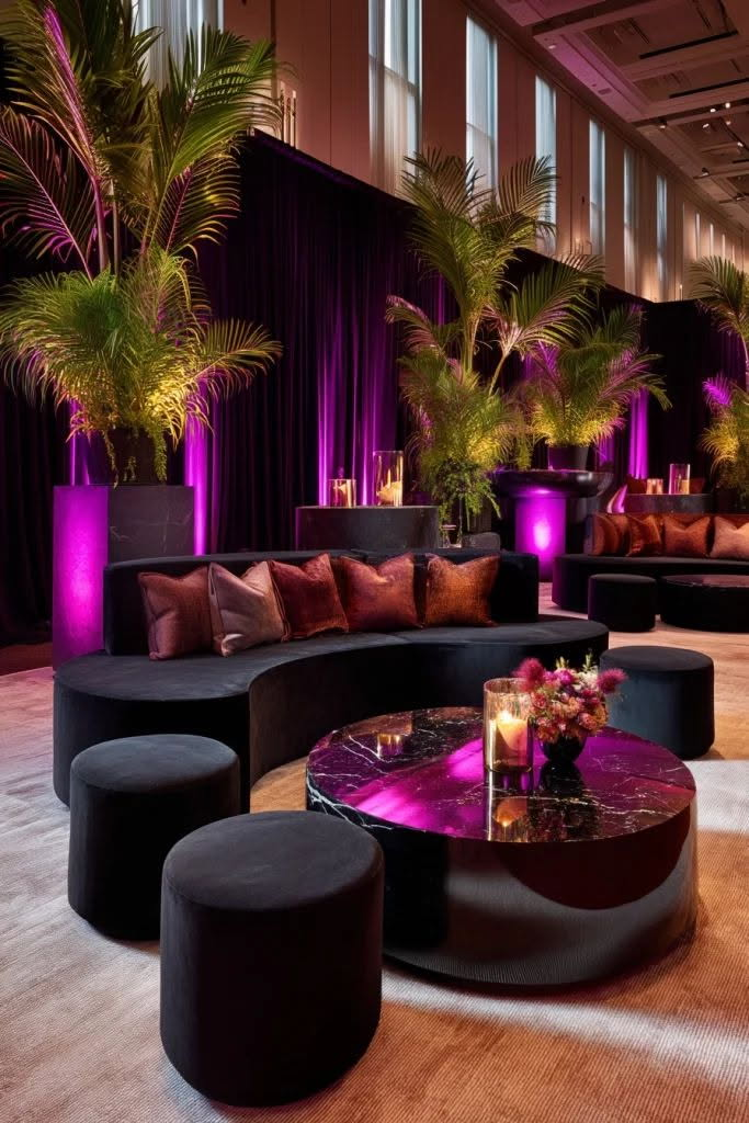 Purple / Magenta event lighting