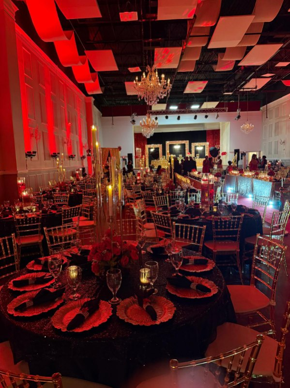 Red, Black & Gold Wedding Reception — Artistique Events