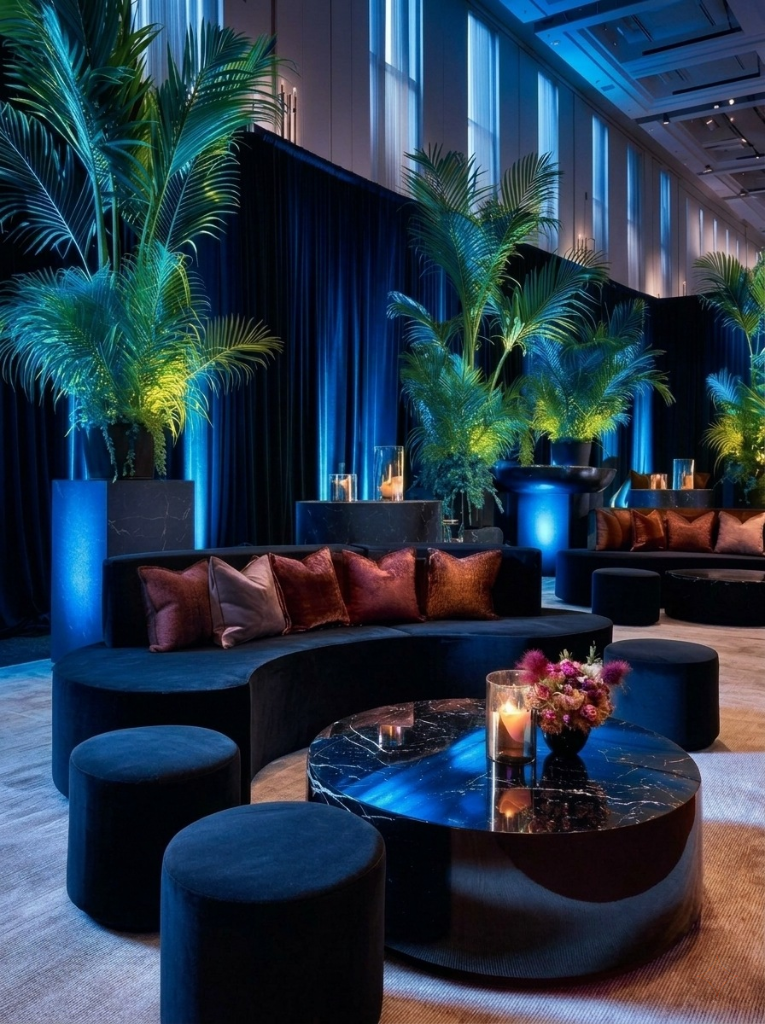 Blue event lighting