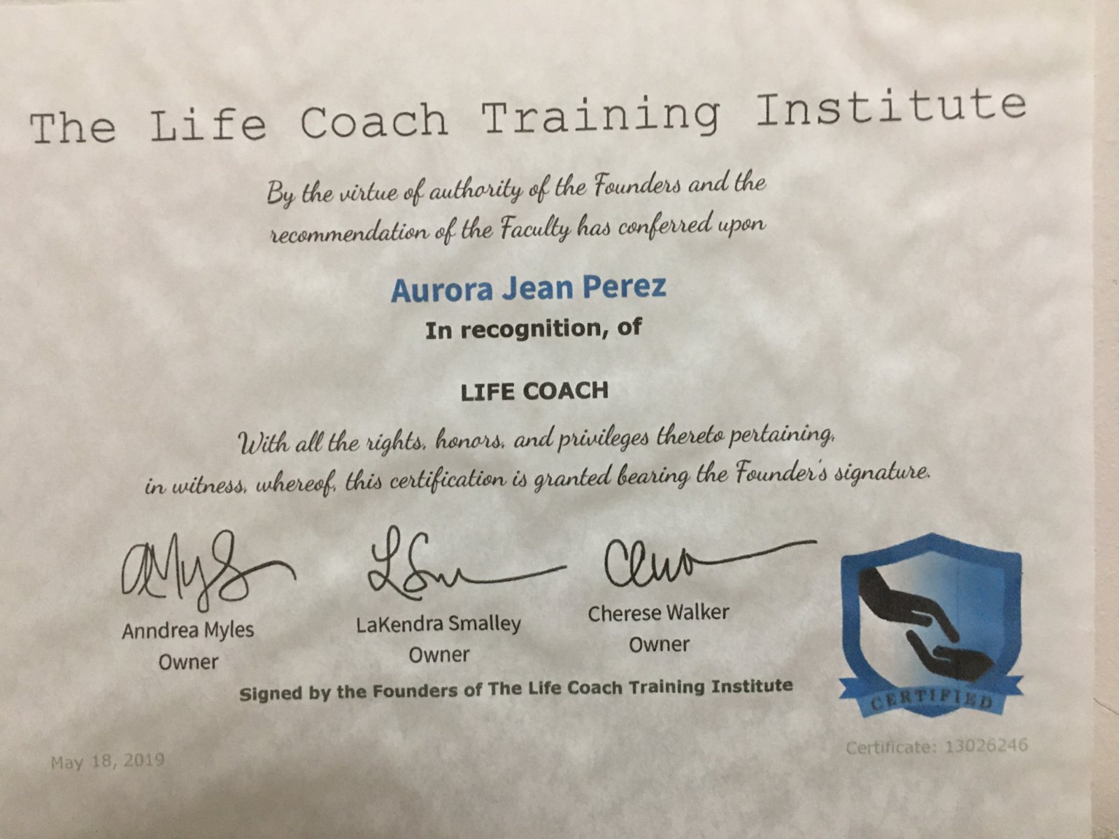 Certified Life Coach — The Life Coach Training Institute