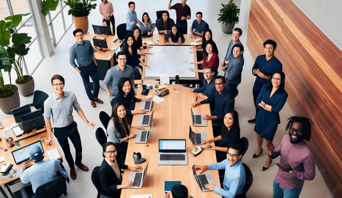 A collaborative HR team in a modern office — understanding workplace psychology