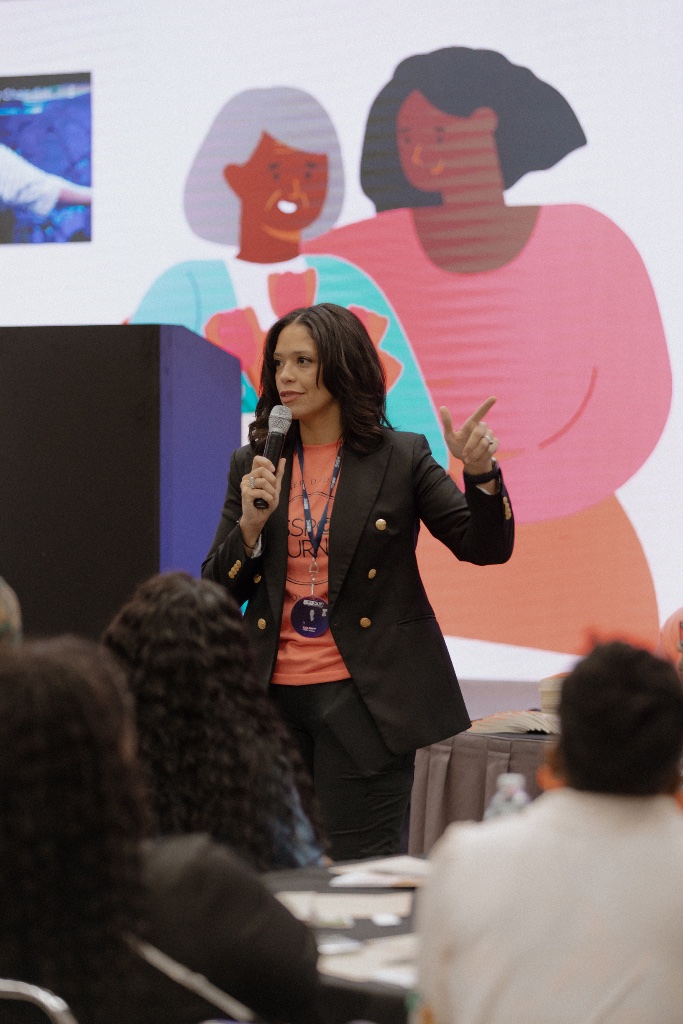 Lacey speaking at workshop