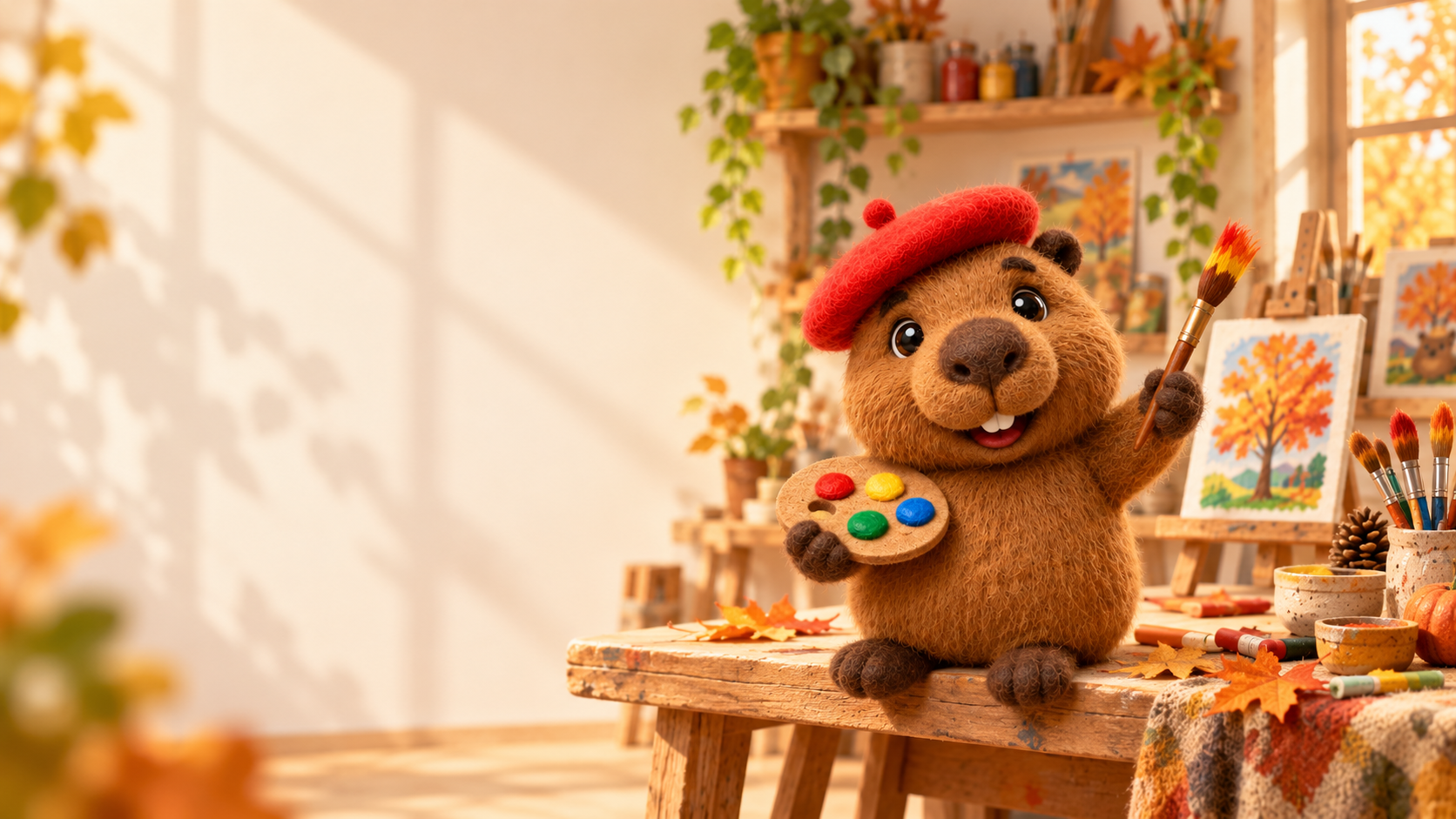 CAPI am Arbeitstisch im Atelier der Kids Art Academy
