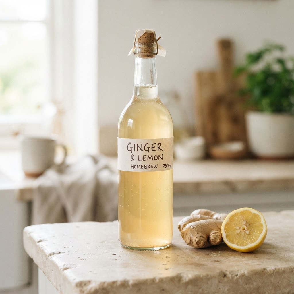 Ginger & Lemon Kombucha (750ml)