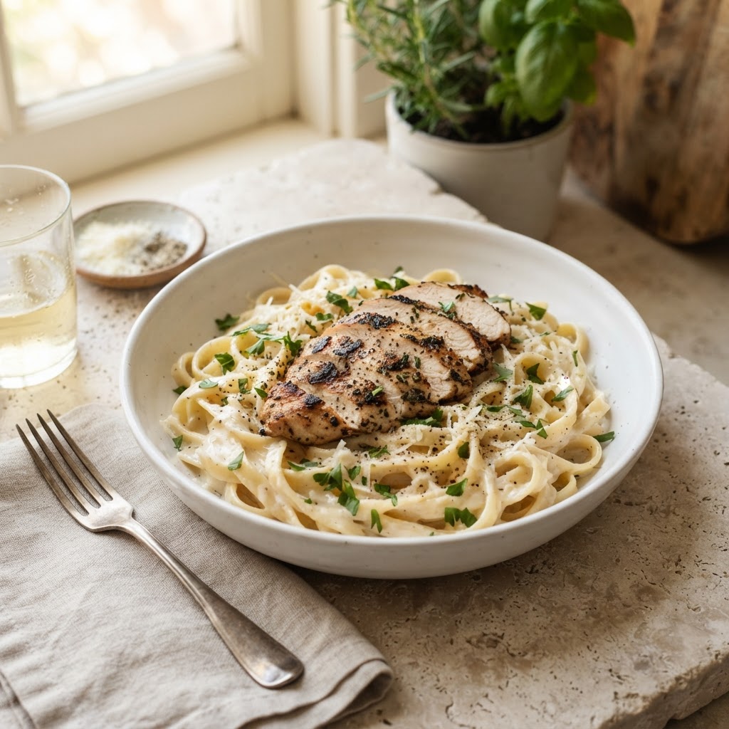 Fettuccini Alfredo with Grilled Chicken