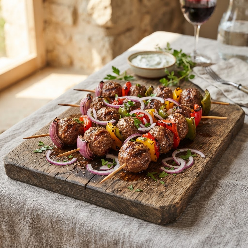 Meat Ball Beef Kabob Skewers