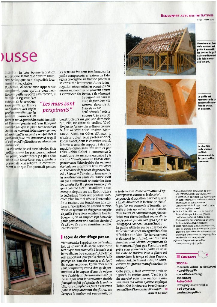 Rencontre avec des initiatives&nbsp;: construire en paille