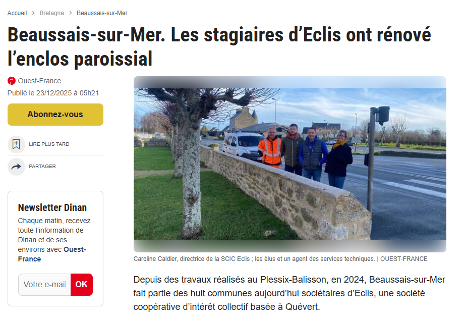 Les stagiaires d’ECLIS ont rénové l’enclos paroissial