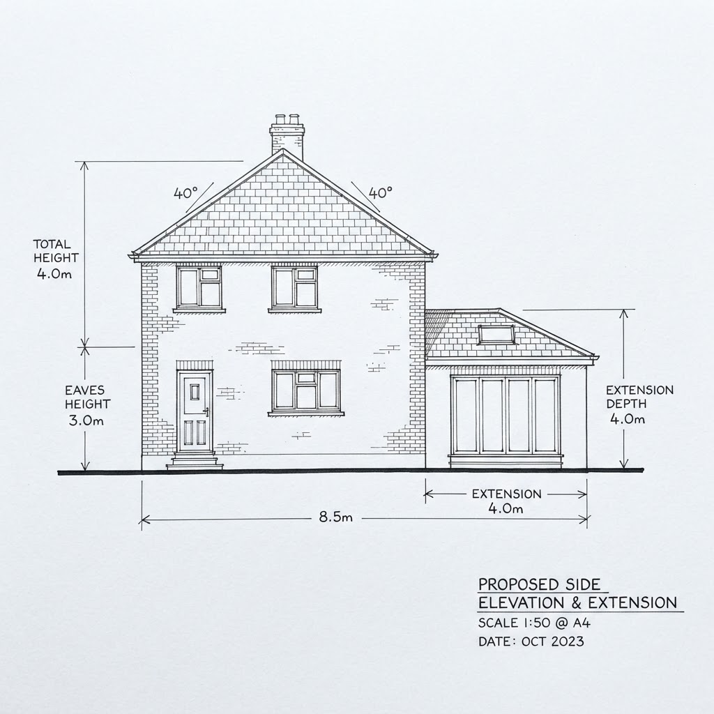 Side Elevation (with dimensions)