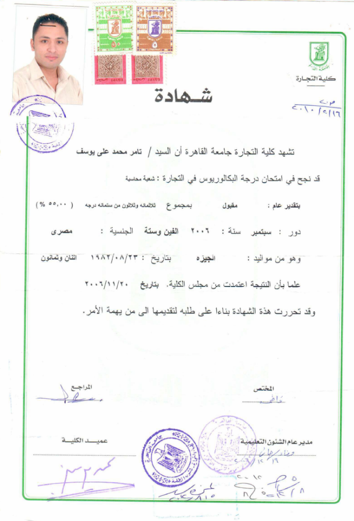 Uploaded degree