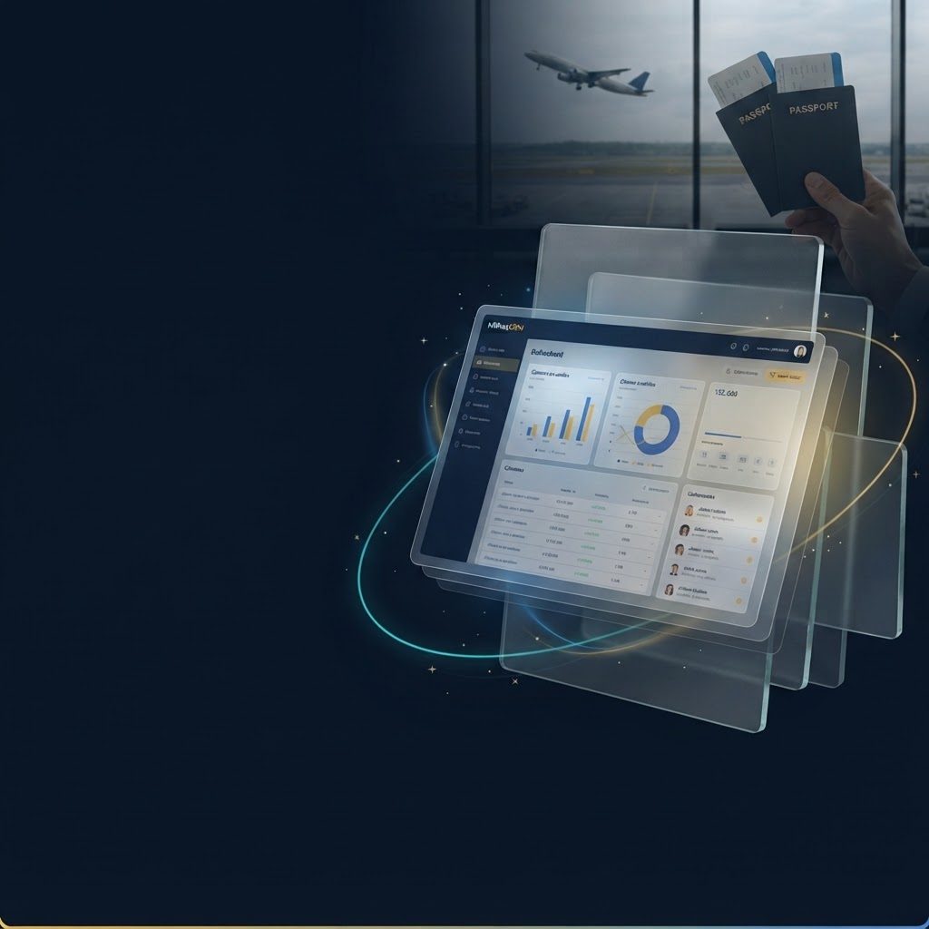 Painel Milhas CRM em um notebook