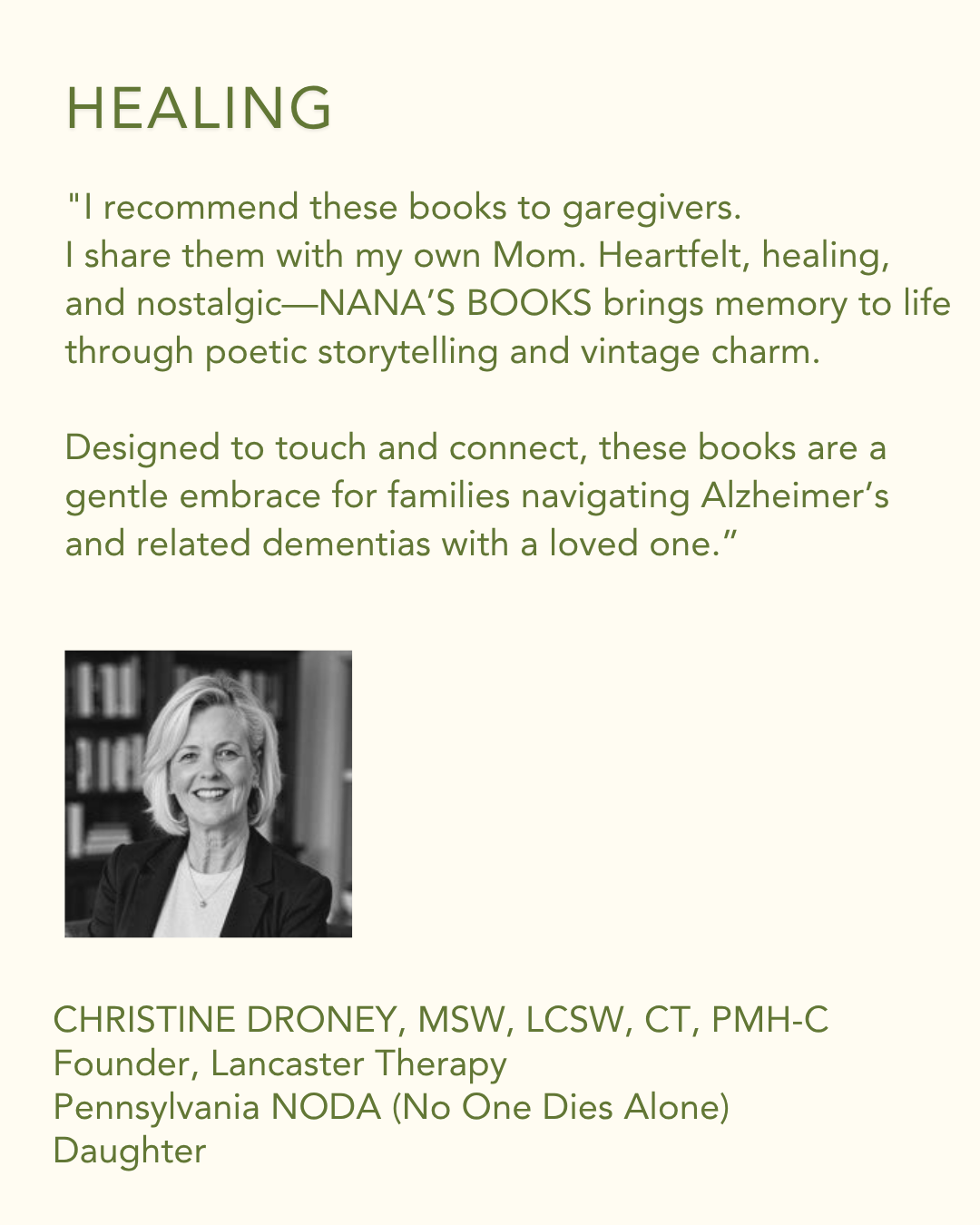 Testimonial 2 from industry expert on NostalgiaWorks dementia-inclusive books