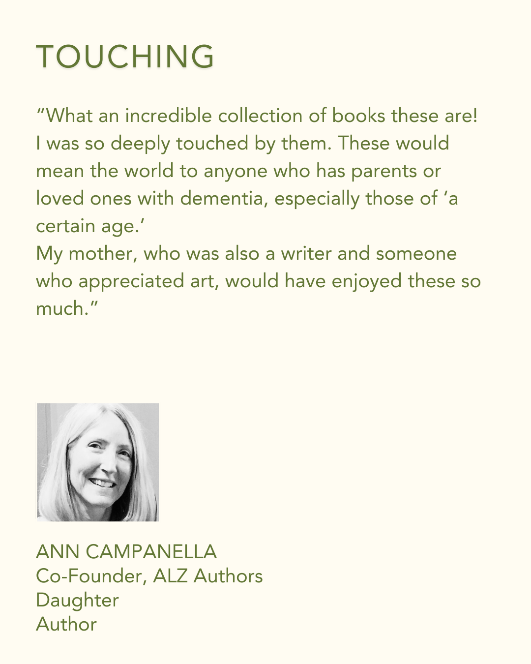 Testimonial 7 from industry expert on NostalgiaWorks dementia-inclusive books