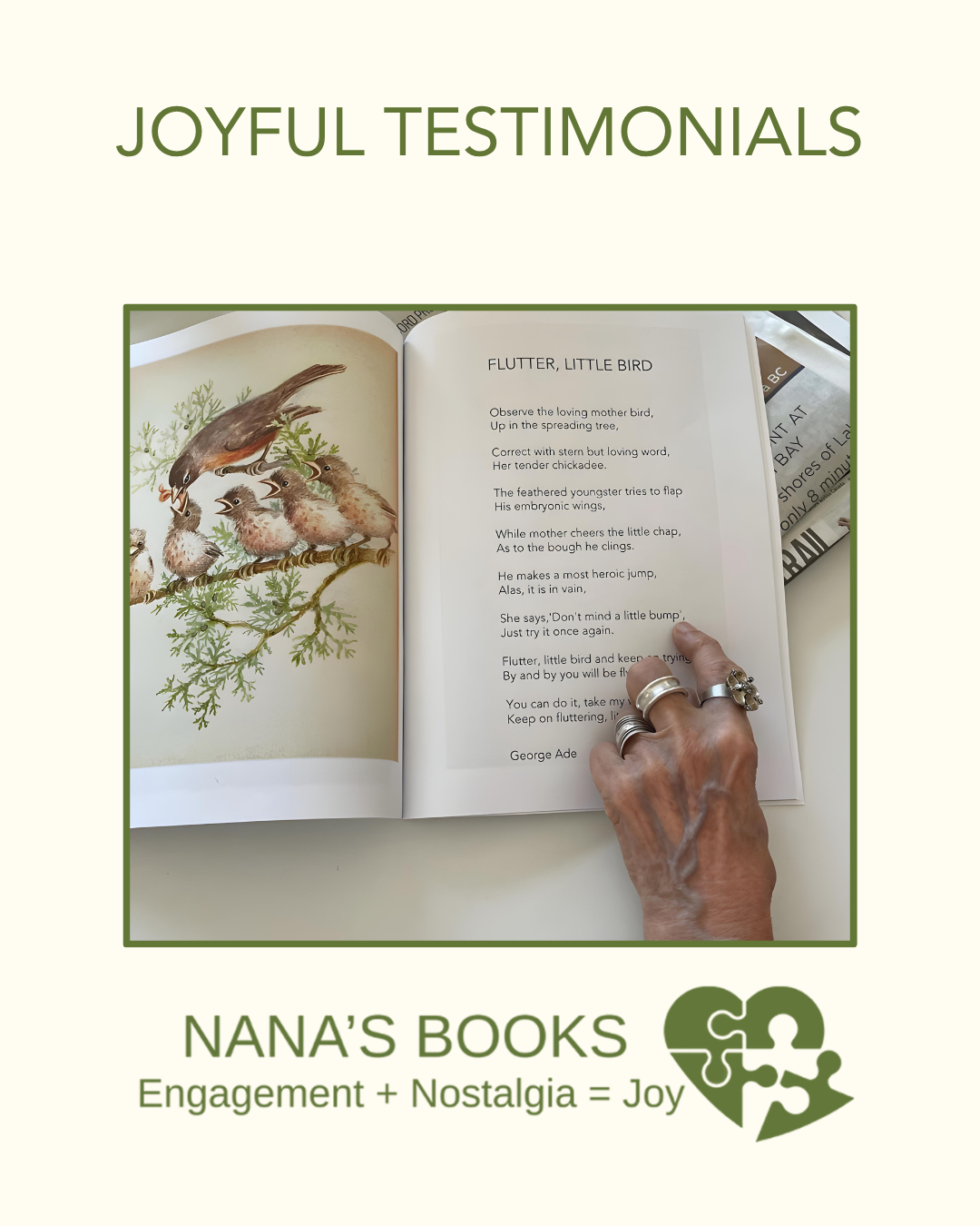 Testimonial 1 from industry expert on NostalgiaWorks dementia-inclusive books
