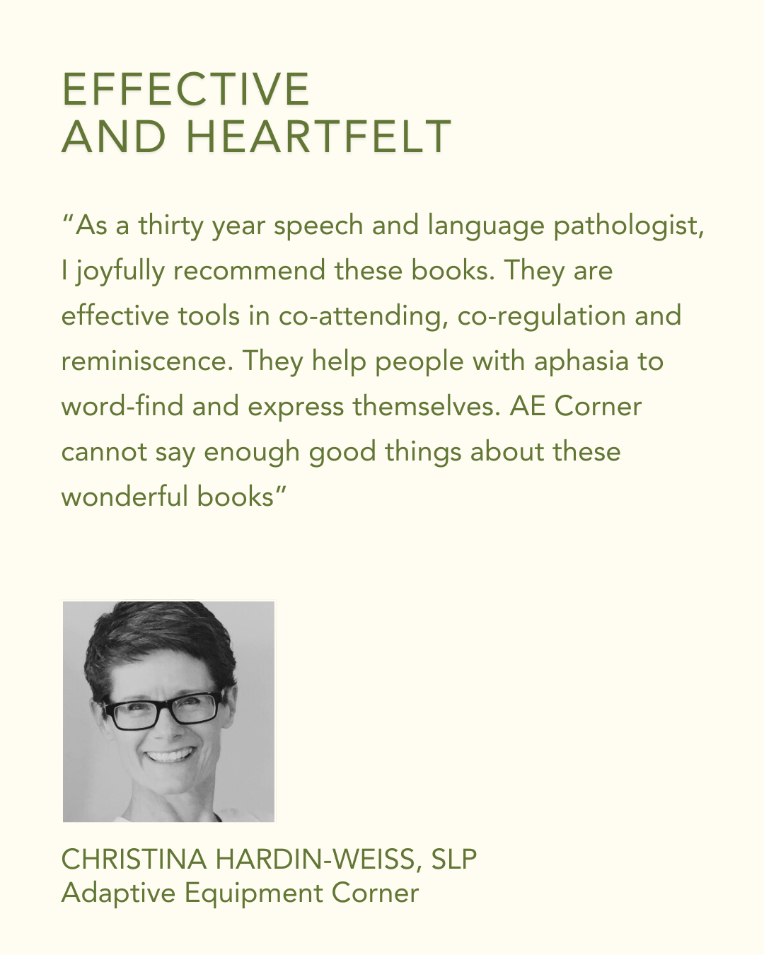 Testimonial 9 from industry expert on NostalgiaWorks dementia-inclusive books