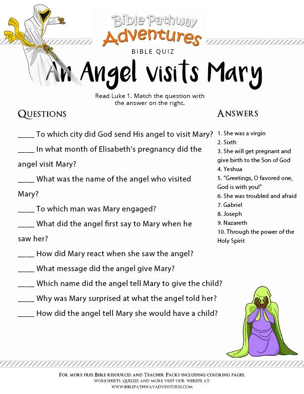 An Angel Visits Mary - Bible Quiz