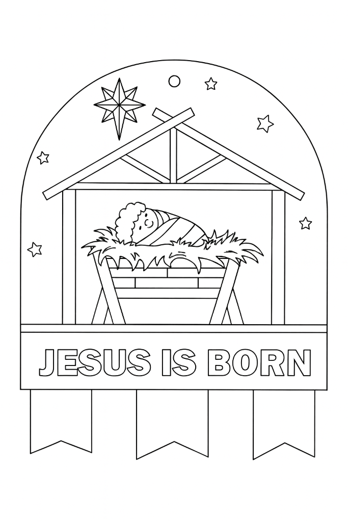 Jesus Is Born - Coloring Page