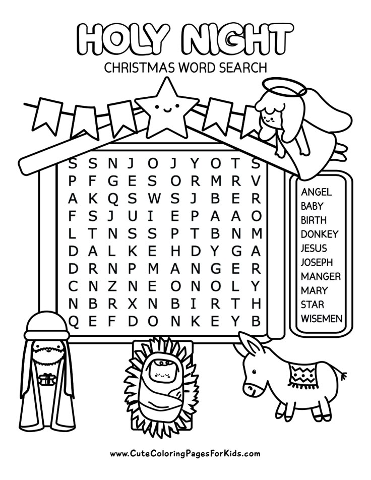Holy Night Christmas Word Search