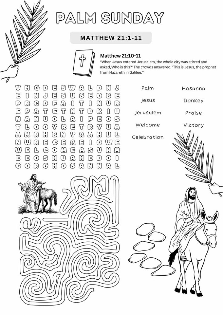 Palm Sunday Activity Sheet