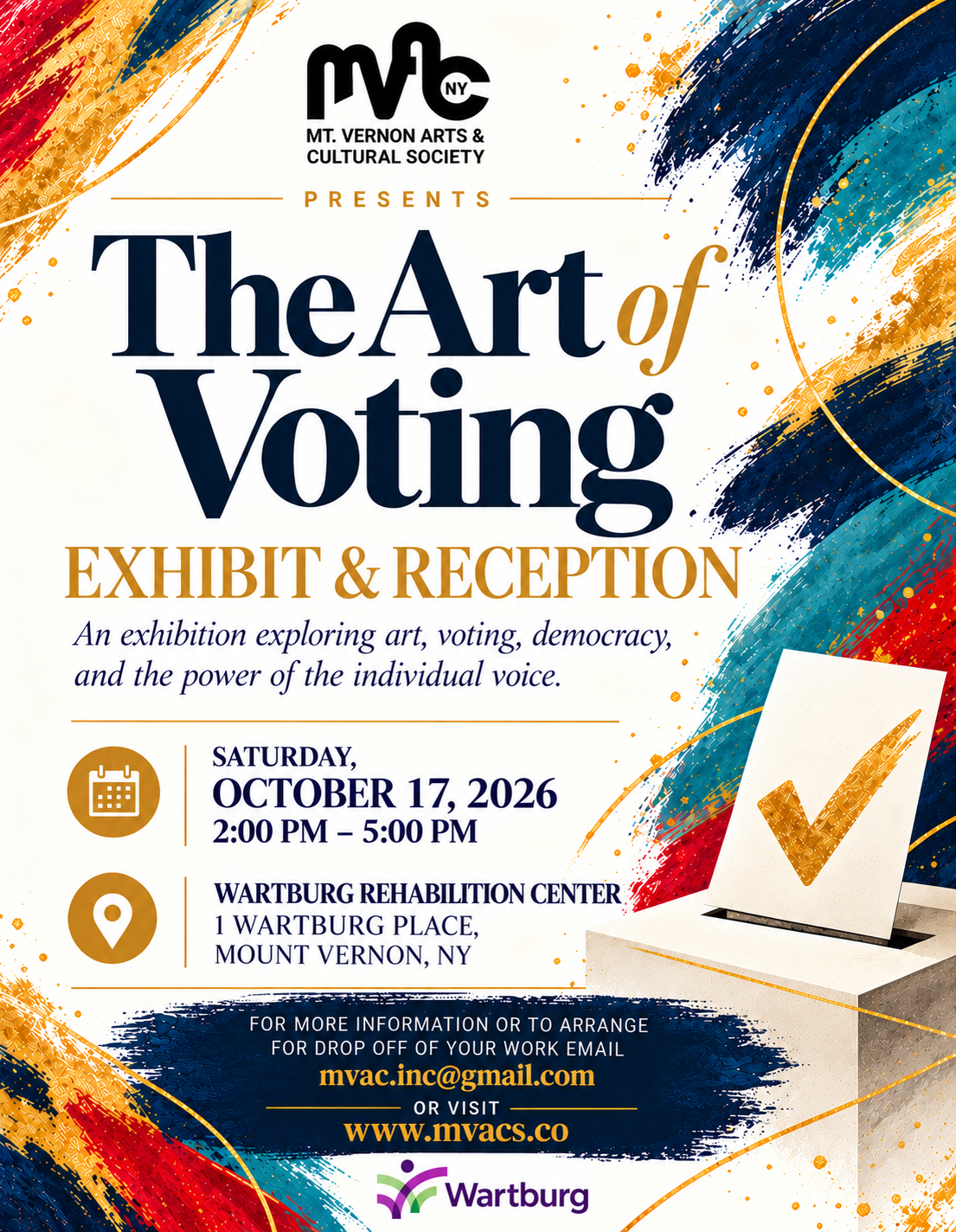 The Art of Voting — Exhibit & Reception flyer