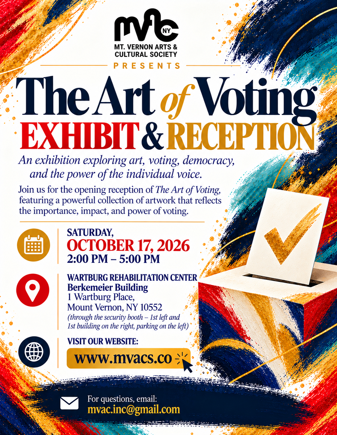 The Art of Voting — Exhibit & Reception flyer