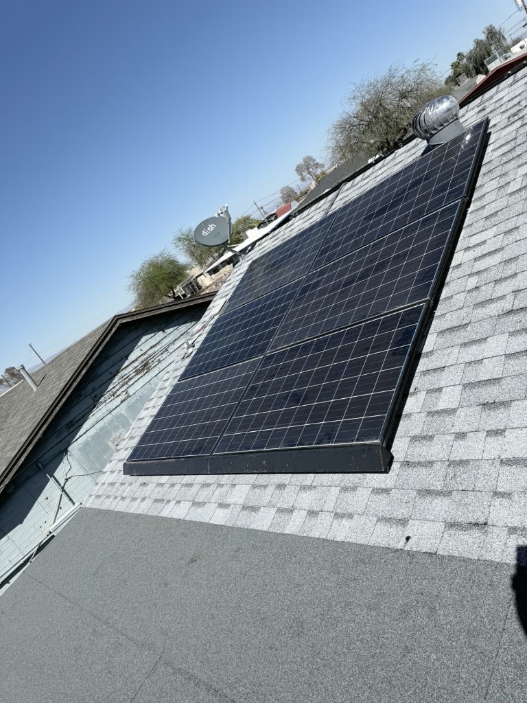Solar Panels on Asphalt Roof