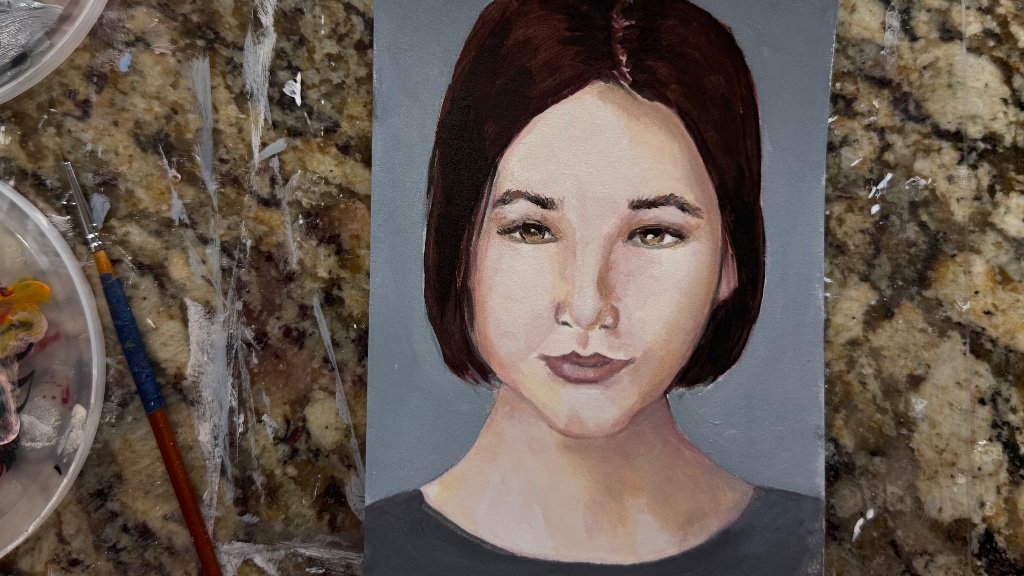 Dark Hair Female Portrait: Beginning to Shade More Assertively