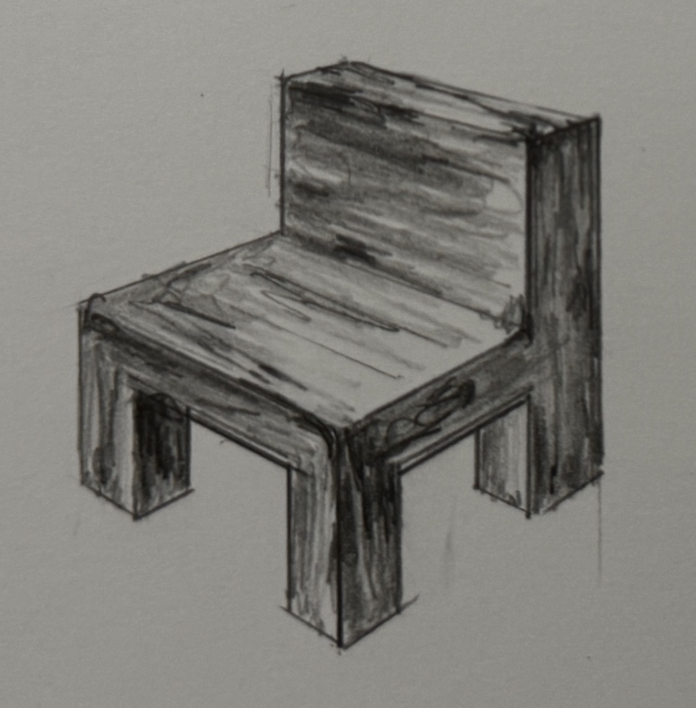 Two Point Perspective: House & Chair from Bird's Eye View Skill Building