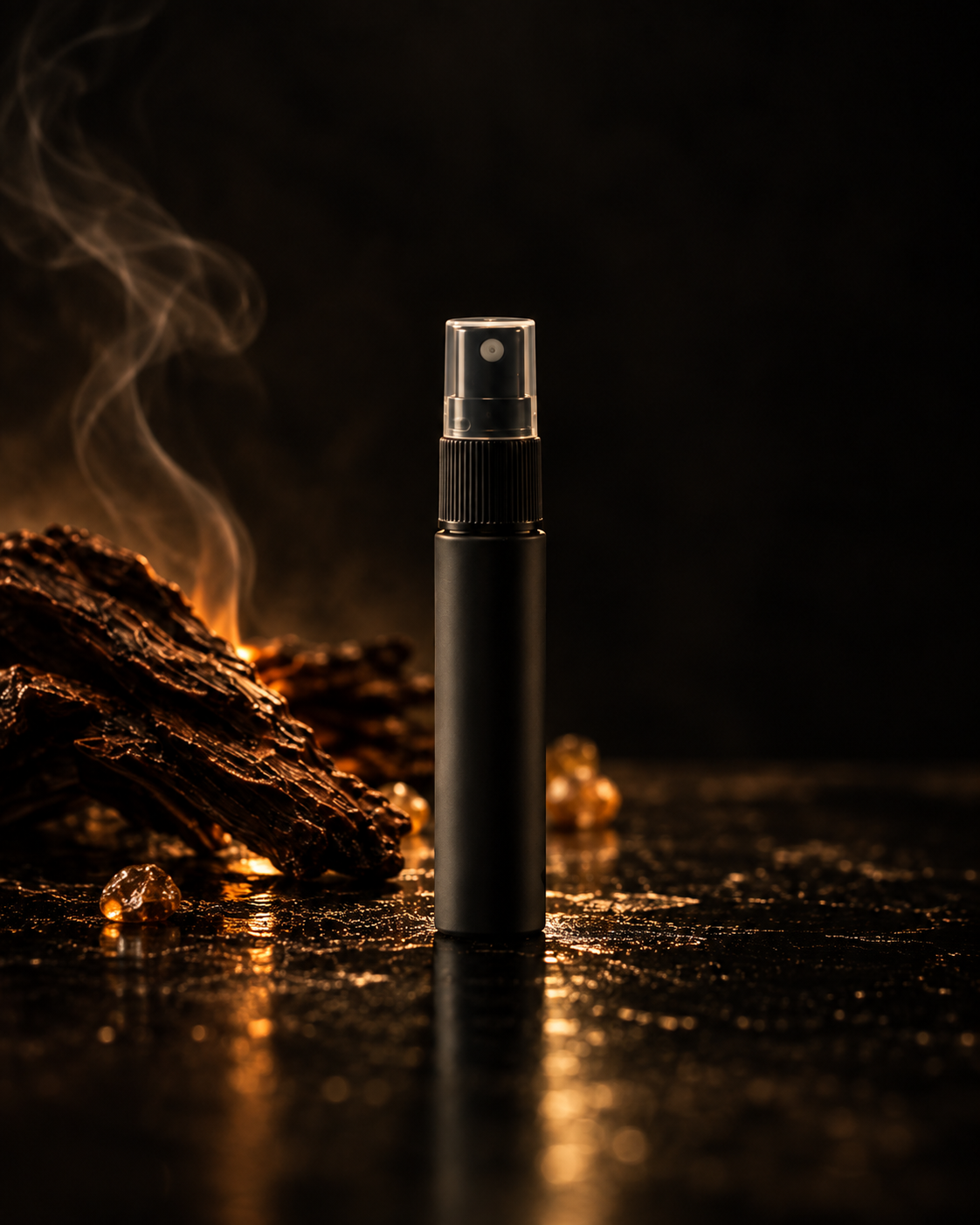 God Spoke 10 mL discovery release — black atomizer, smoke and resin
