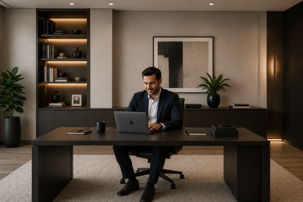 Professional at desk