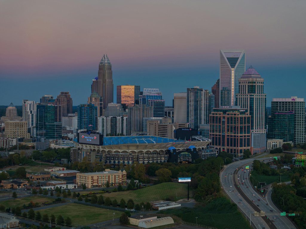 Charlotte NC neighborhoods aerial view
