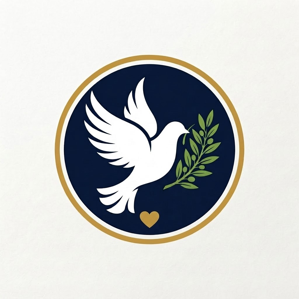 Chaplain Rebecca Ministry logo — dove of peace and love