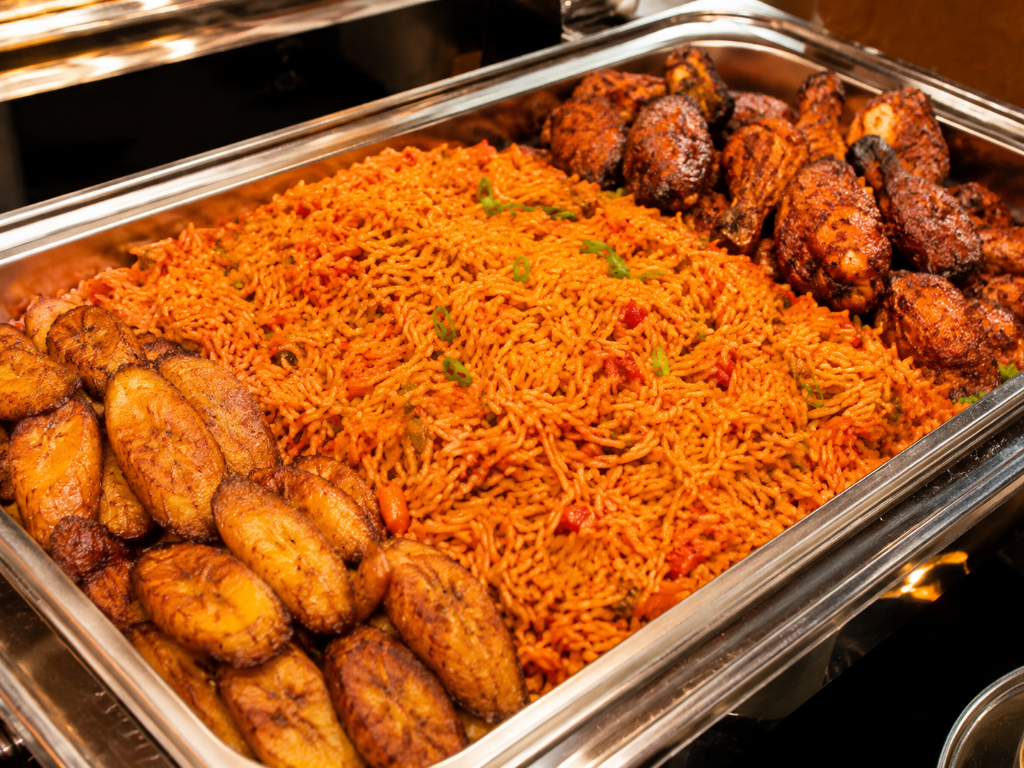Jollof Rice with Fried Plantains