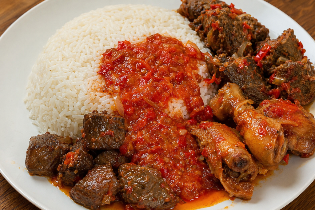 White Rice with Stew